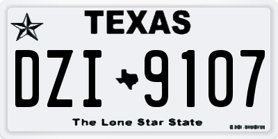 TX license plate DZI9107