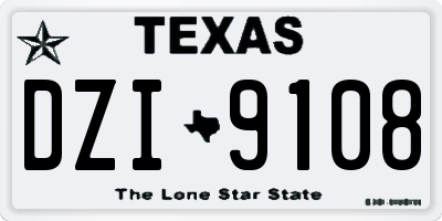 TX license plate DZI9108