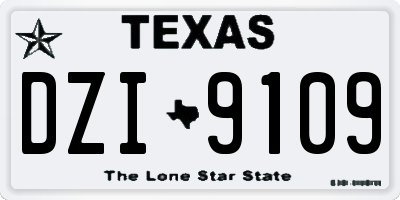 TX license plate DZI9109