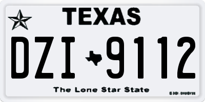 TX license plate DZI9112