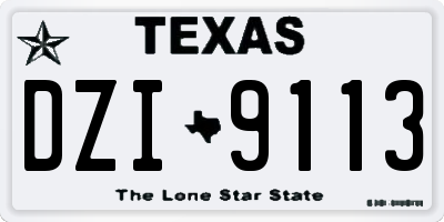 TX license plate DZI9113