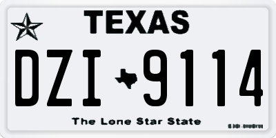 TX license plate DZI9114