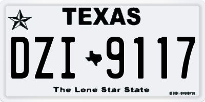 TX license plate DZI9117