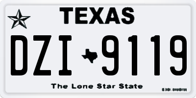 TX license plate DZI9119