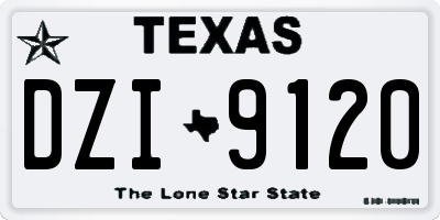TX license plate DZI9120