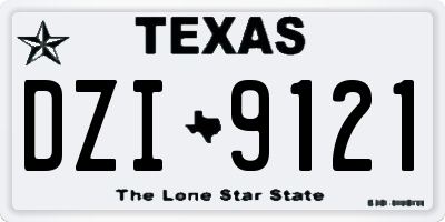 TX license plate DZI9121