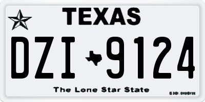 TX license plate DZI9124