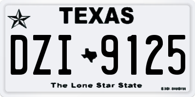 TX license plate DZI9125