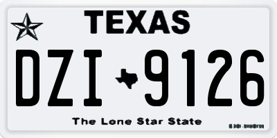 TX license plate DZI9126