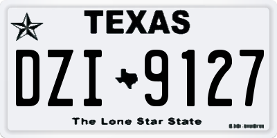 TX license plate DZI9127
