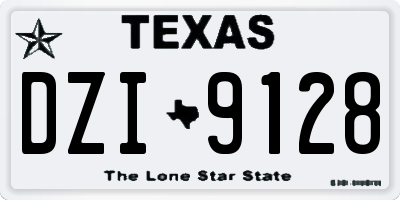 TX license plate DZI9128