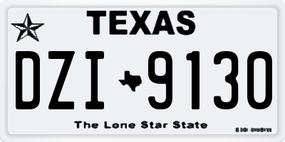 TX license plate DZI9130