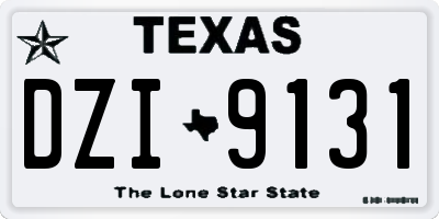 TX license plate DZI9131