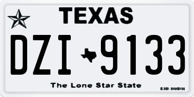 TX license plate DZI9133