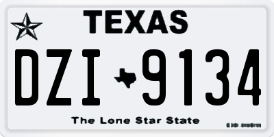 TX license plate DZI9134