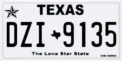 TX license plate DZI9135