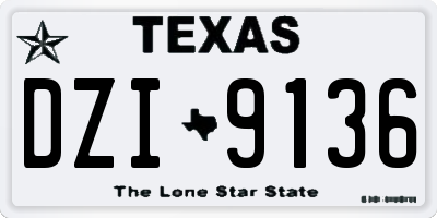 TX license plate DZI9136