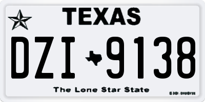 TX license plate DZI9138