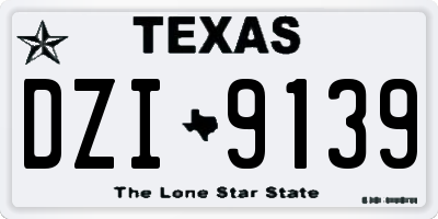 TX license plate DZI9139
