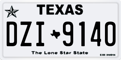 TX license plate DZI9140
