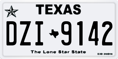 TX license plate DZI9142
