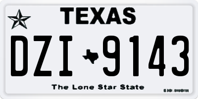 TX license plate DZI9143