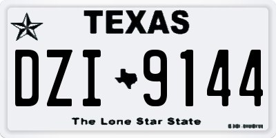 TX license plate DZI9144