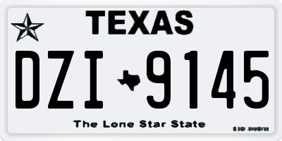 TX license plate DZI9145
