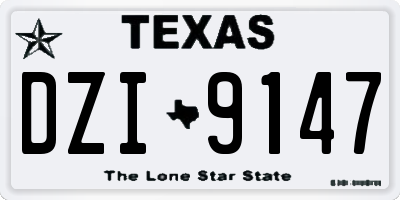 TX license plate DZI9147