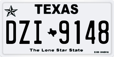 TX license plate DZI9148