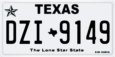 TX license plate DZI9149