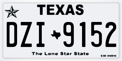 TX license plate DZI9152