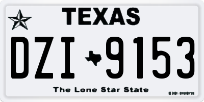 TX license plate DZI9153
