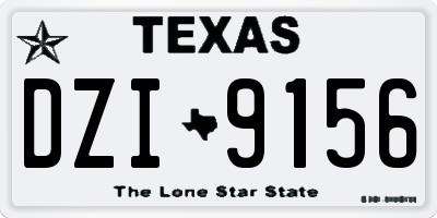 TX license plate DZI9156