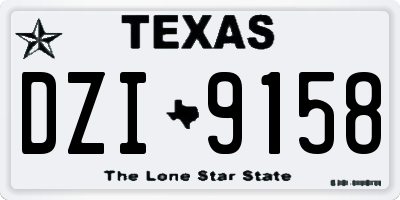 TX license plate DZI9158