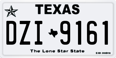TX license plate DZI9161