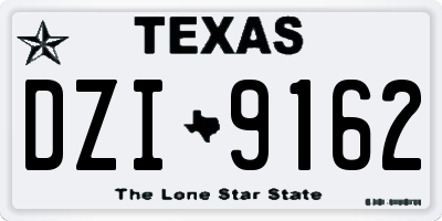 TX license plate DZI9162