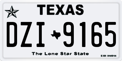 TX license plate DZI9165