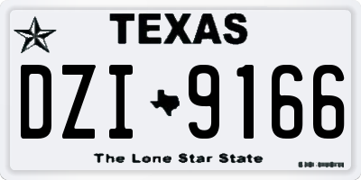 TX license plate DZI9166
