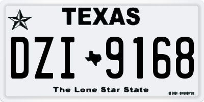 TX license plate DZI9168