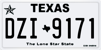 TX license plate DZI9171