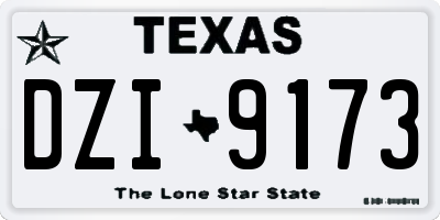 TX license plate DZI9173