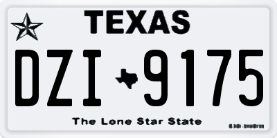 TX license plate DZI9175