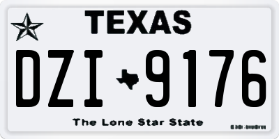 TX license plate DZI9176