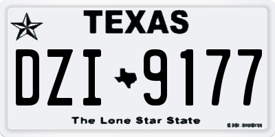 TX license plate DZI9177