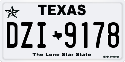 TX license plate DZI9178