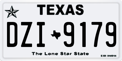TX license plate DZI9179