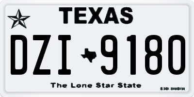 TX license plate DZI9180
