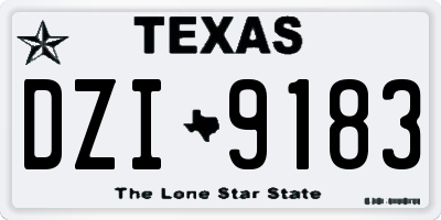 TX license plate DZI9183