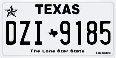 TX license plate DZI9185